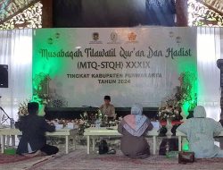 Pelaksanaan MTQ dan STQH ke-XXXIX Tingkat Kabupaten Purwakarta Tahun 2024 Resmi Hari ini Dimulai
